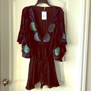 Free People embroidered mini dress